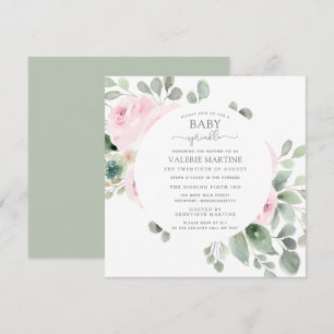 Rose rose Floral Baby Sprinkl Invitation
