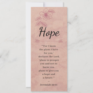 Rose Rose Floral Élégante Bible -Espoir- Signet