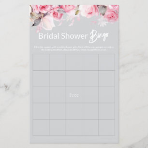 Rose rose floral gris Jeu de Baby Shower de mariag