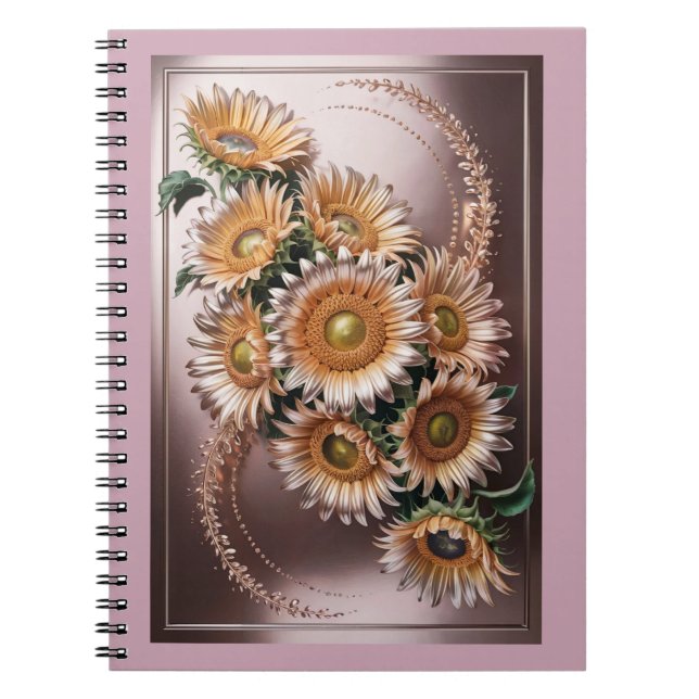 Rose Rose Gold Sunflowers Metallic rose Carnet (Devant)