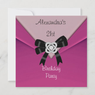 Rose Rose Invitation fête d'anniversaire 21 21