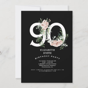 Rose rose noire et blanche 90e Invitation