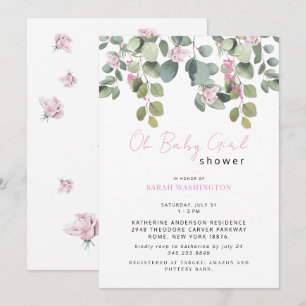Rose Rose Oh Baby Girl Douche Invitation