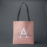 Rose Rose Or Épingle Élégant Monogramme Sac de liv<br><div class="desc">Blush Pink - Rose Gold Faux Parties scintillant étincelante et moderne luxe élégant et chic sac de livre de monogramme . Ce sac mignon et joli ceint peut être customisé pour inclure votre nom initial et prénom et est une Fête des mariées parfaite, Sweet 16, 13ème, 15ème, 16ème, 18ème, 21ème,...</div>