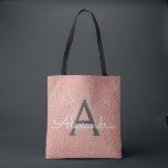 Rose Rose Or Épingle Élégant Monogramme Sac de liv<br><div class="desc">Rose Rose Or et Gris de Charbon (Gris) Faux Sparkle et Parties scintillant Élégant Sac de Livre de Monogramme. Ce sac de livre peut être customisé pour inclure votre nom initial et prénom et donné comme cadeau pour Noël,  Sweet 16 Anniversaire,  Fête des mariées ou Mariage.</div>