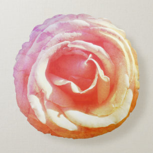 Rose Rose Photo Coussin rond