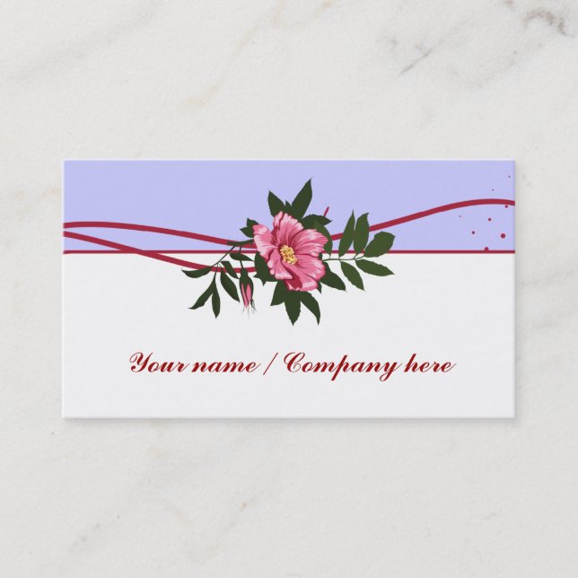 Rose rose sauvage lavande blanc carte de visite fl (Devant)