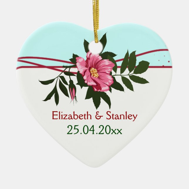 Rose rose sauvage mariage gardien ornement (Devant)