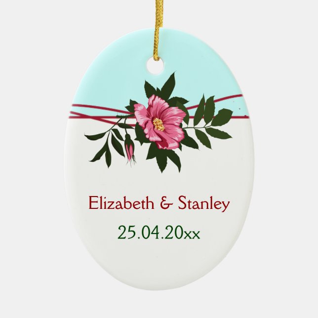 Rose rose sauvage mariage gardien ornement (Devant)