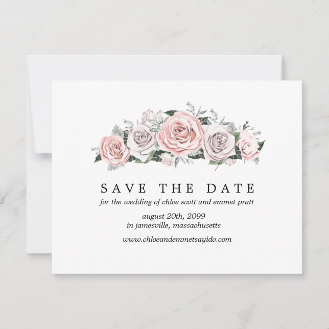 Rose rose violet Enregistrer la carte de date avec (Devant)
