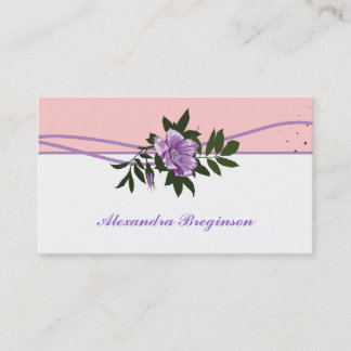 Rose rose violet sauvage, carte de visite fleuri b