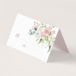 Rose Roses Eucalyptus Vert Mariage Carte Place