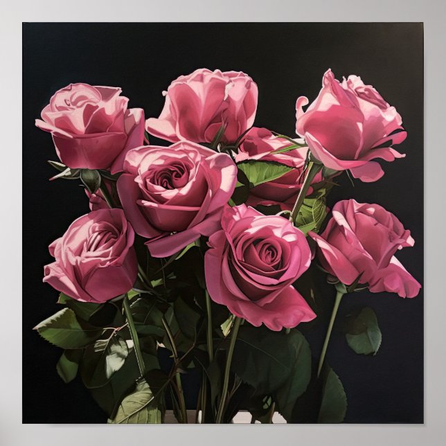 Rose Roses Flower Art Imprimer Poster (Devant)