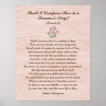 Rose Roses, William Shakespeare Love Poem Poster