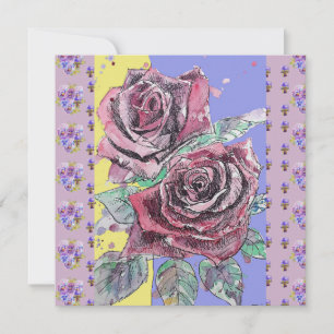 Rose rouge Aquarelle Fleur Floral Anniversaire
