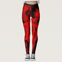 Rose rouge avec noir Imprimer tout sur les Legging