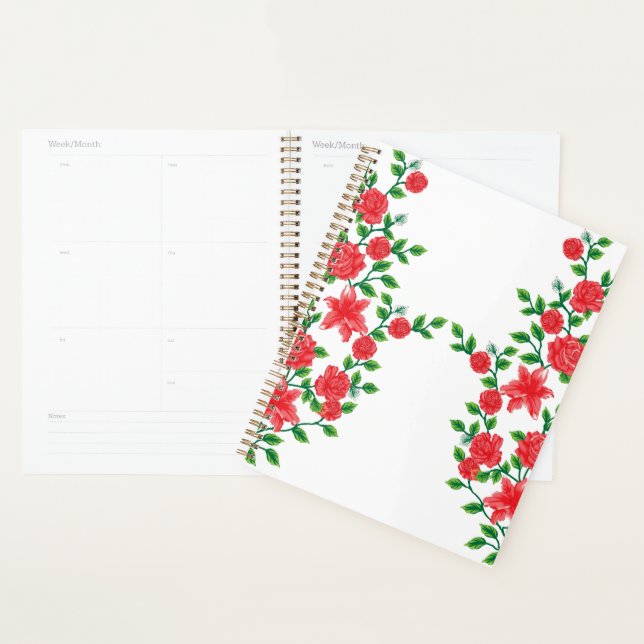 Rose rouge avec pétales détaillés, représenté dans (Devant avec enveloppe)