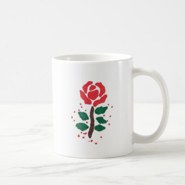 ROSE ROUGE BLANC 11 OZ MUG (Droite)