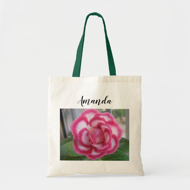 Rose rouge blanche, un sac personnalisé pour vos m (Devant)