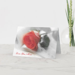 Rose rouge - Carte de fête des mères