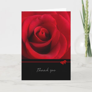Rose rouge - Carte de remerciements
