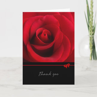 Rose rouge - Carte de remerciements