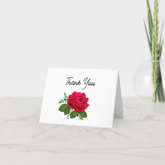 Rose rouge classique Floral Merci Cartes