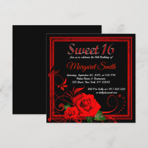 Rose rouge doré doux 16 invitation v2