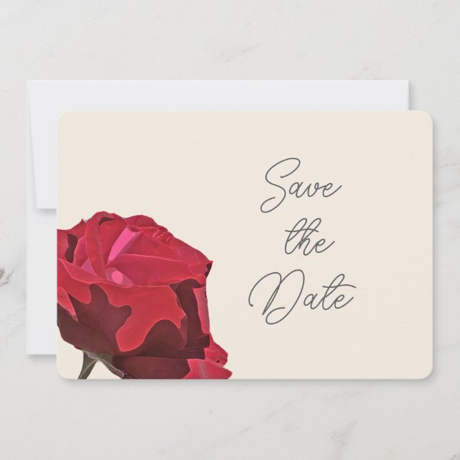Rose rouge Enregistrer la carte de date (Devant)