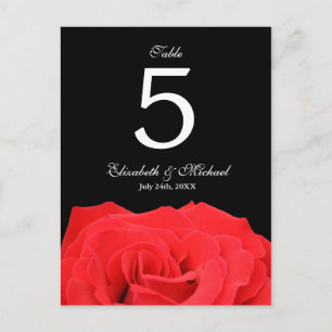 Rose rouge et Mariage noir Numéro de table