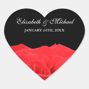 Rose rouge et Noir mariage Favoriser Étiquette