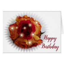 Rose rouge et Roses orange et jaune