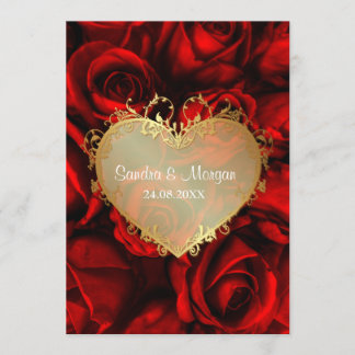 Rose rouge Faire-part de mariage florale