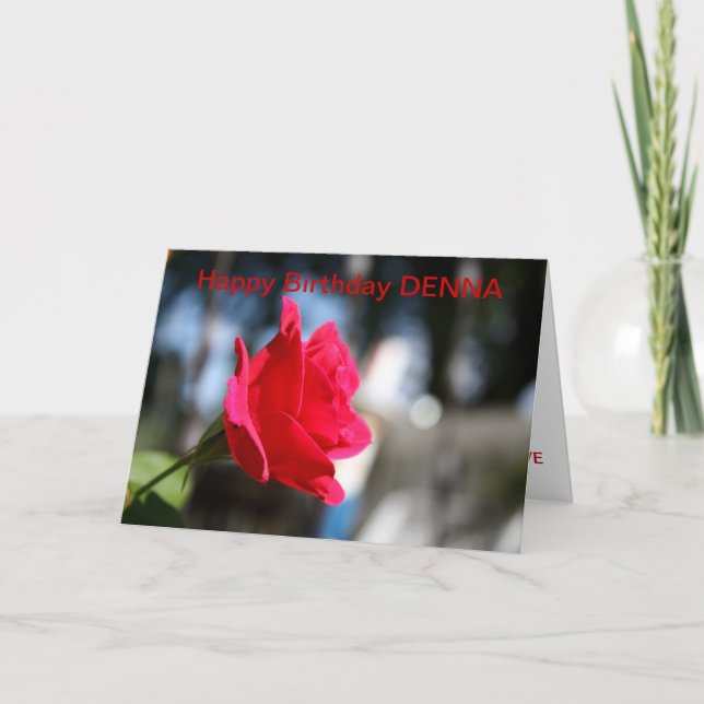 ROSE ROUGE FERMETURE Carte d'anniversaire (Devant)