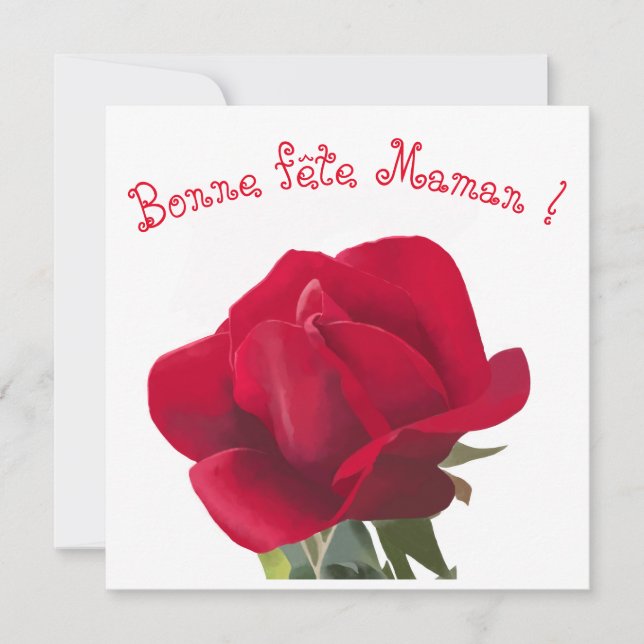 Rose rouge - Fête des mères (Devant)
