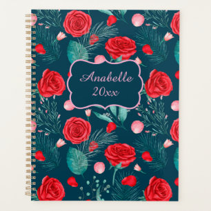 Rose Rouge & Feuilles Vertes Personnalisé
