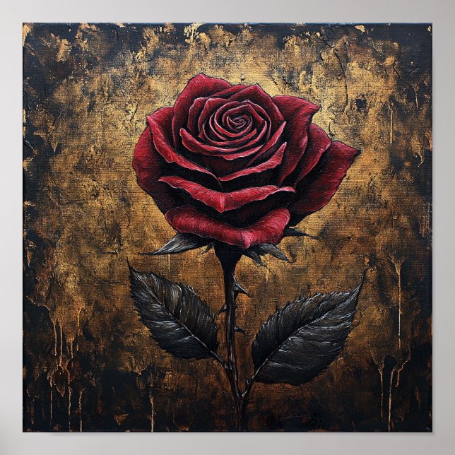 Rose Rouge Gras Décoration Murale Maison Cosy (Devant)