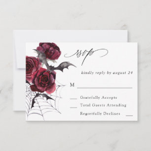 Rose rouge Halloween chauves-souris no Repas RSVP