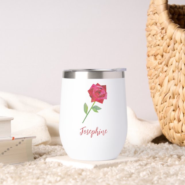 Rose rouge illustrée à la main, personnalisation u (Salon)