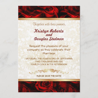 Rose Rouge - Invitation de Mariage