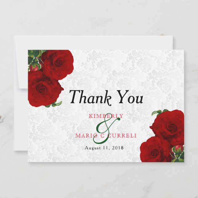 Rose rouge Mariage floral - Merci (Devant)