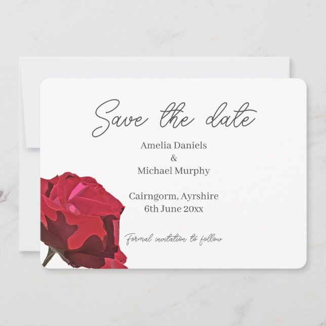 Rose Rouge Save The Date (Devant)