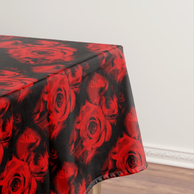 Rose rouge sur nappe noire (In Situ)