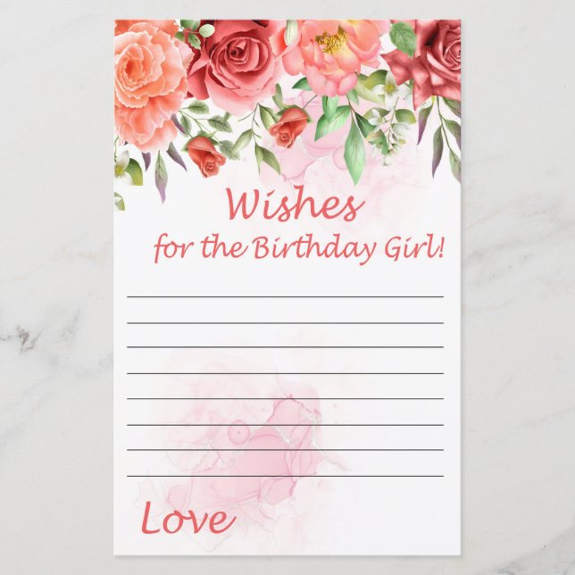 Rose rouge veut la fille d'anniversaire (Devant)