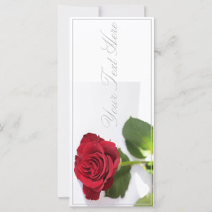 Rose rouge vif Ajouter votre carte à plat texte