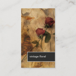 Rose rouge vintage élégant de carte de visite de