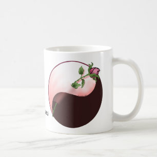 Rose rouge yin yang mug