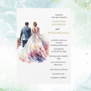 Rose rustique Boho Floral mariage thème invitation