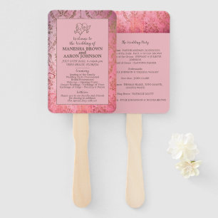 ROSE RUSTIQUE - Éventail de programme de mariage
