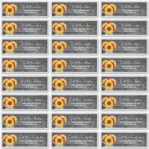 Rose rustique tournesol Mariage invité Étiquettes
